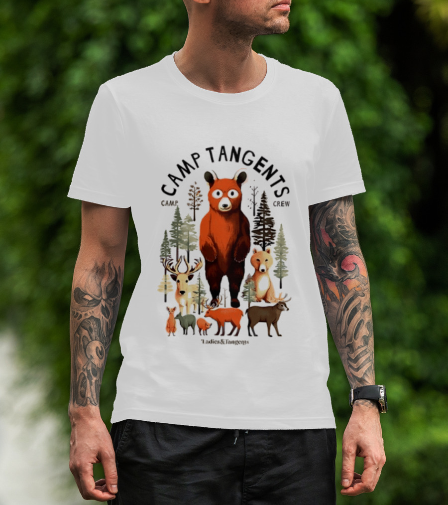 Camp Tangents Bear Crew Wildlife Forest Animals T-Shirt