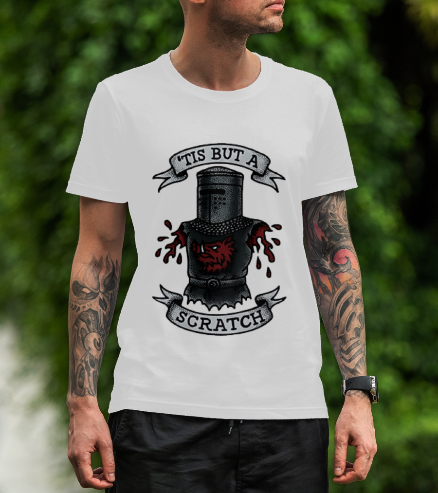 Tis But A Scratch Monty Python Black Knight Humor T-Shirt