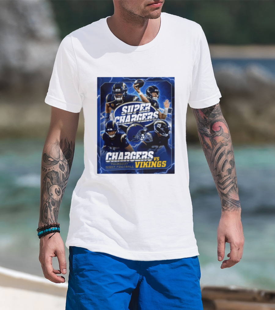 Super Chargers Vs Vikings Thursday Night Football 2025 T-Shirt