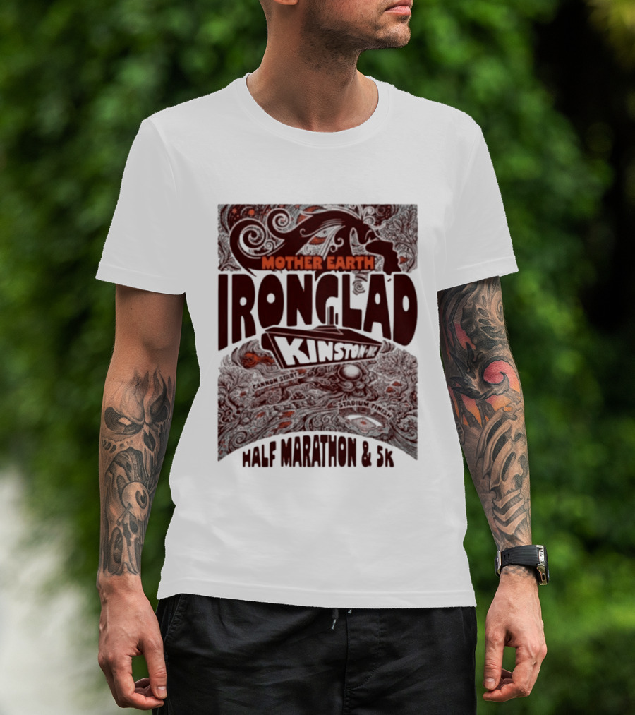 Mother Earth Ironclad Kinston Half Marathon 5K Cannon Start Stadium Finish T-Shirt