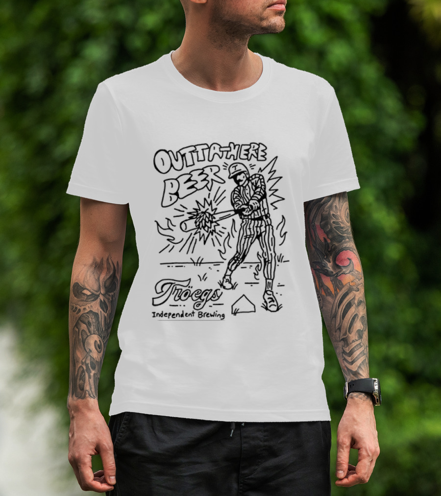 Outta Here Beer Troegs Independent Brewing Phillies Baseball T-Shirt
