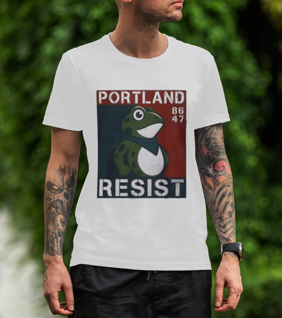 Portland Resist Frog 86 47 Protect The Frogs Trending Men T-Shirt