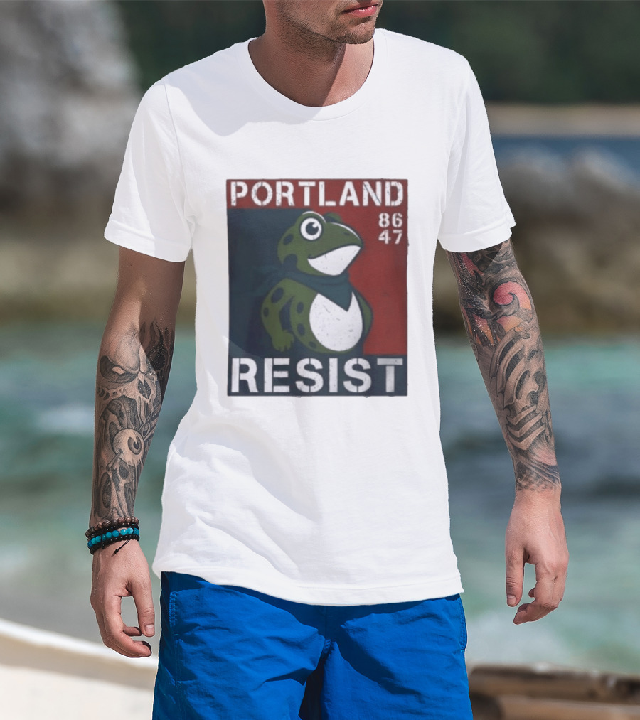 Portland Resist Frog 86 47 Protect The Frogs Trending Men T-Shirt