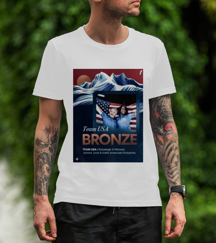 Team USA Bronze Bobsleigh 2 Woman Jasmine Jones Kaillie Armbruster Humphries T-Shirt