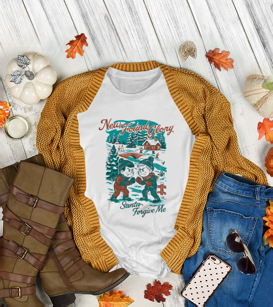 New Found Glory Santa Forgive Me Winter Scene T-Shirt