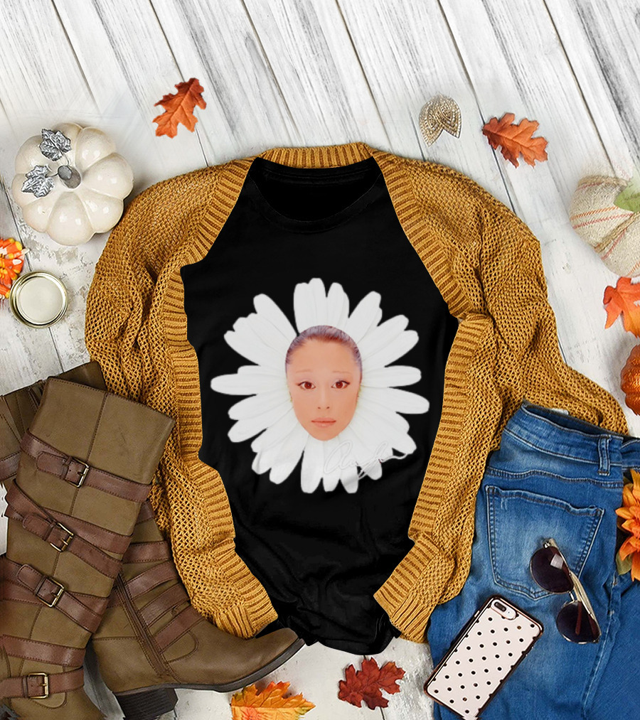 Ariana Grande Daisy Flower Face With Signature T-Shirt