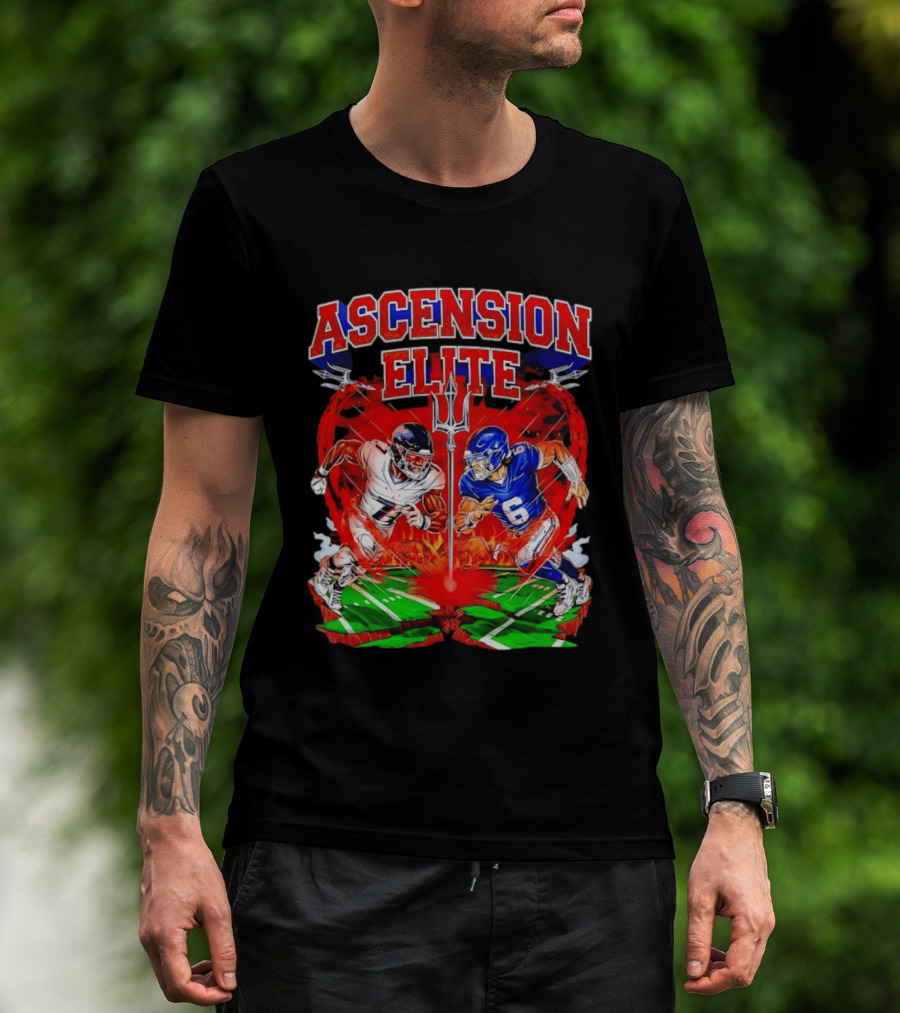 Ascension Elite Football Players Trident Fire Field Face Off T-Shirt