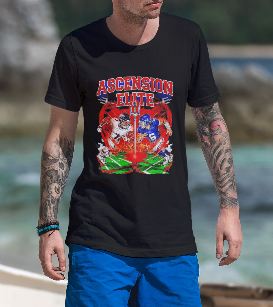 Ascension Elite Football Players Trident Fire Field Face Off T-Shirt