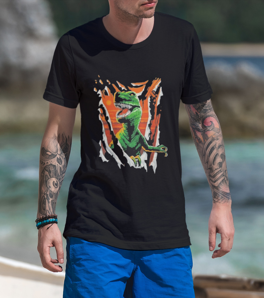 Liquid Blue Rex Dinosaur Jurassic Ripped Claw T-Shirt
