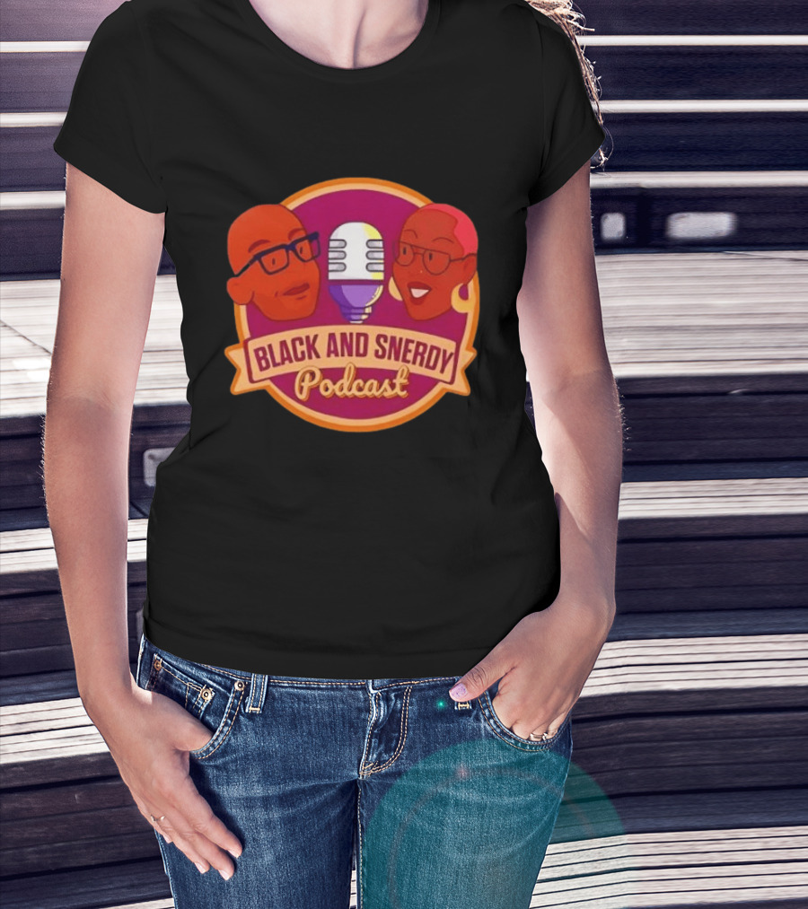 Black And Snerdy Podcast Hosts Microphone T-Shirt