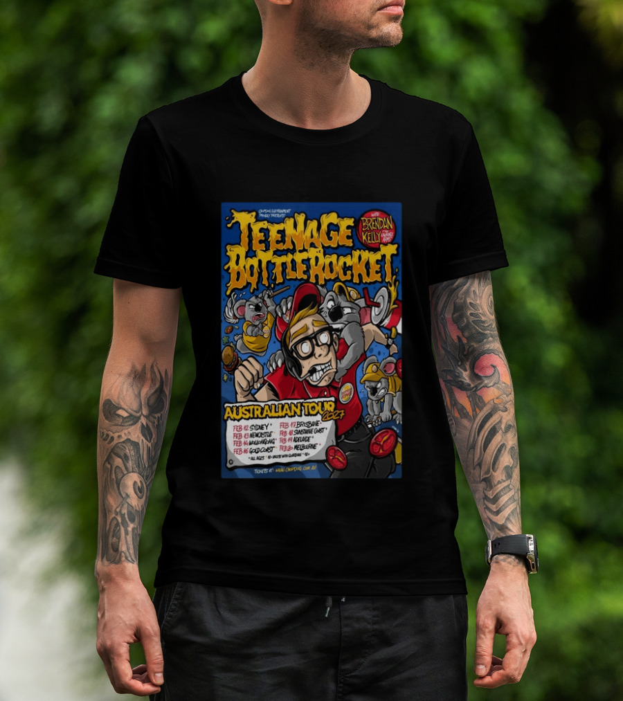 Teenage Bottle Rocket Australian Tour 2024 With Brendan Kelly Dates And Cities T-Shirt