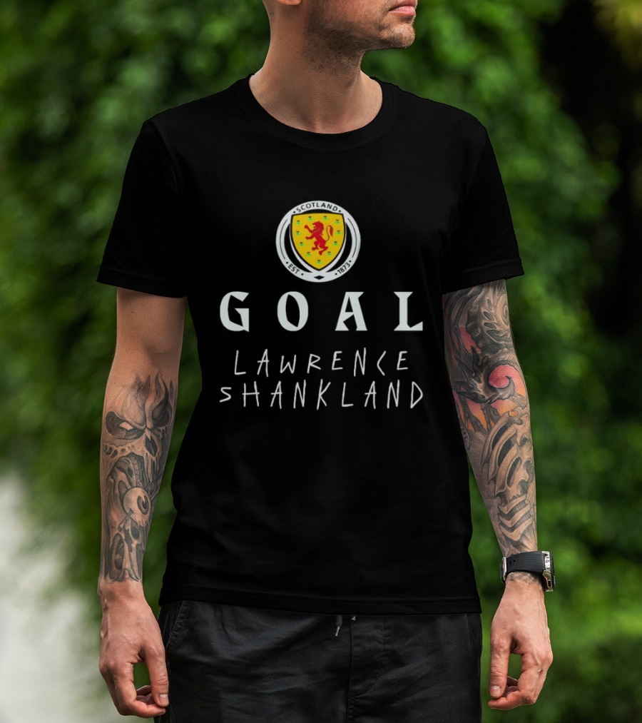 Goal Lawrence Shankland Scotland National Football Team Est 1873 Lion Crest T-Shirt