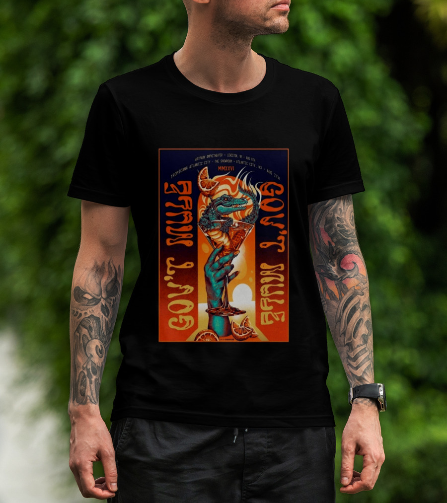 Gov't Mule Artpark Amphitheater Lewiston NY August 5 2026 Alligator Cocktail Tropicana Atlantic City August 7 MMXXVI T-Shirt