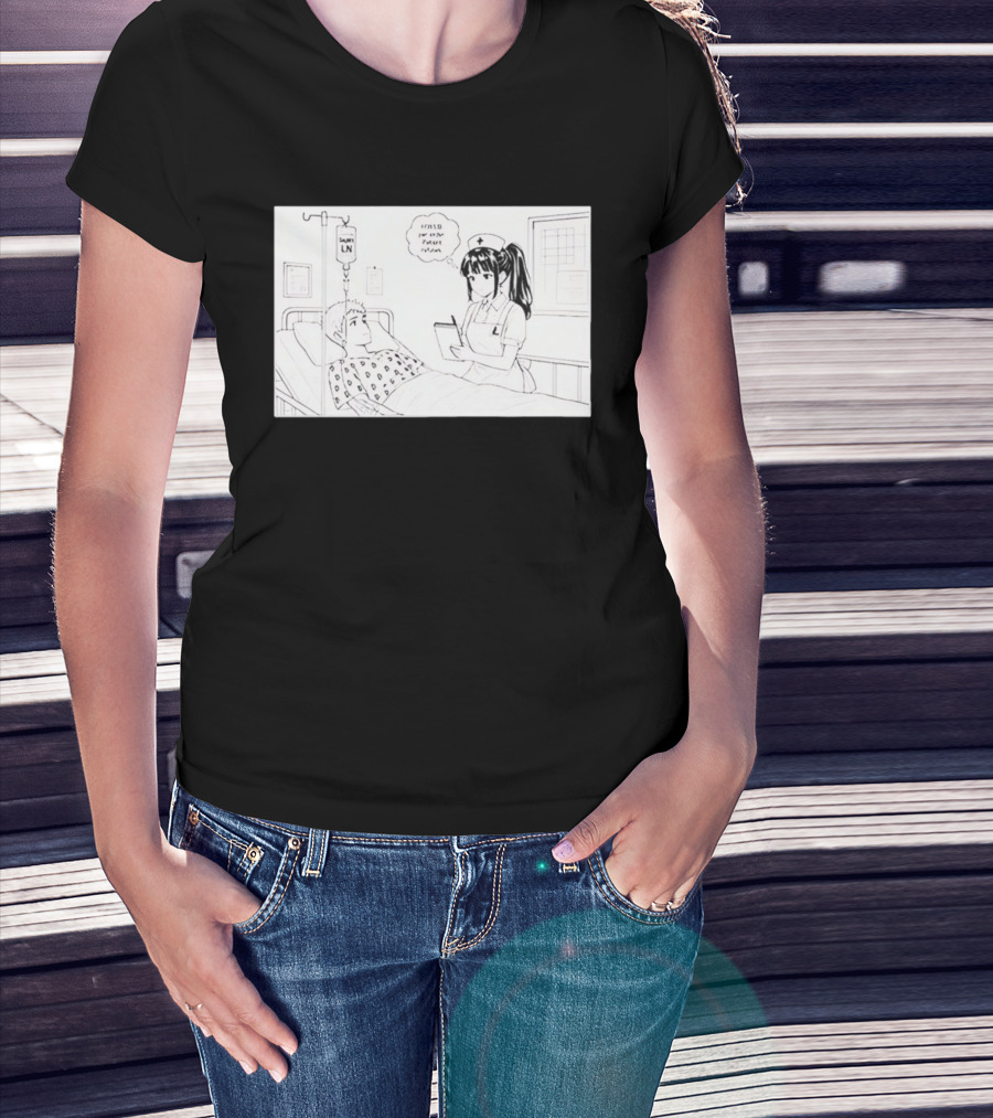 Nurse Manga Style Hospital Scene With Patient And IV Drip T-Shirt