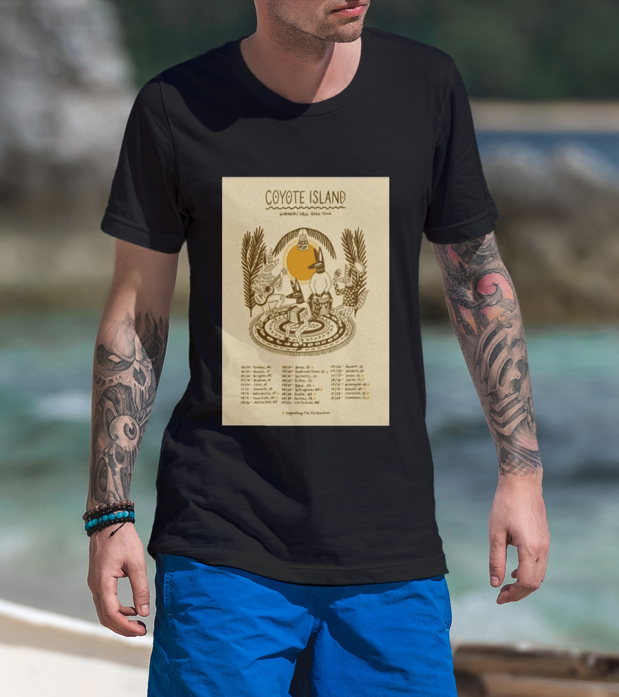 Coyote Island Summer Fall 2026 Tour Portland Boise Berkeley Petaluma T-Shirt