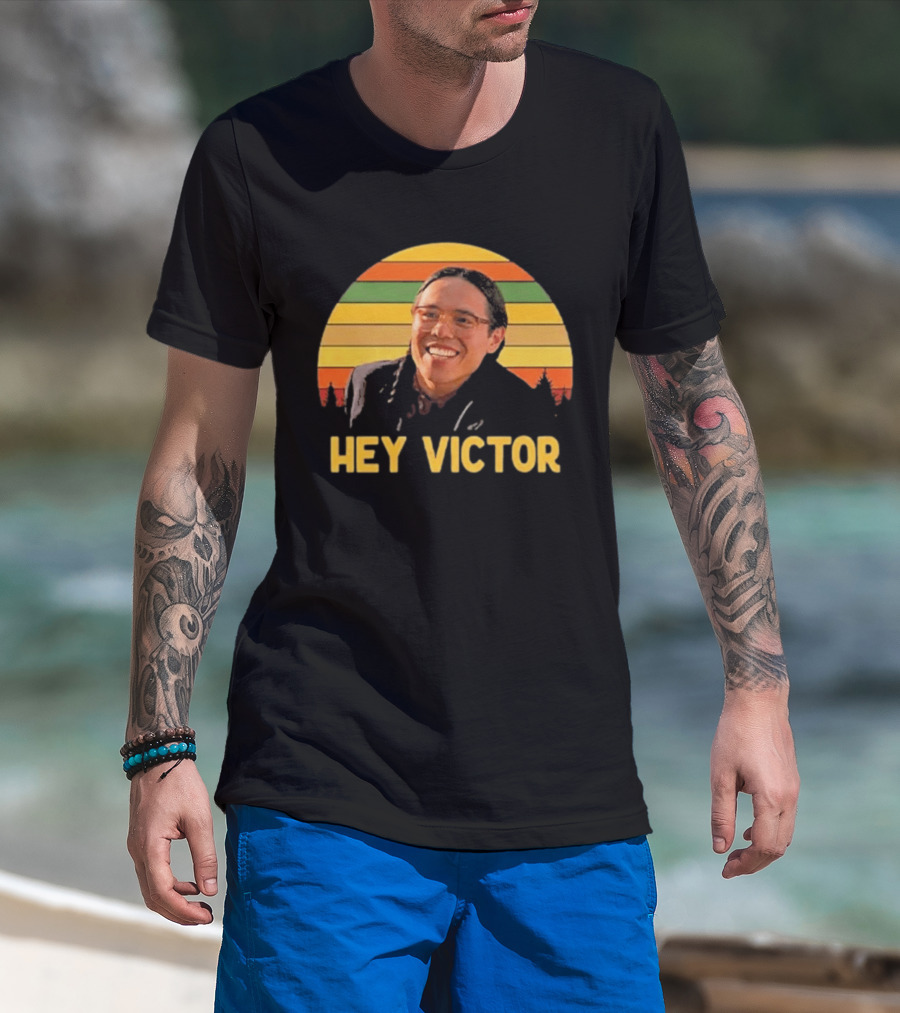 Hey Victor Thomas Builds The Fire Smoke Signals Retro Rainbow T-Shirt