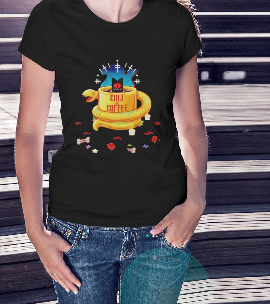 Cult Of Coffee Occult Snake Candle Witchcraft Cup T-Shirt