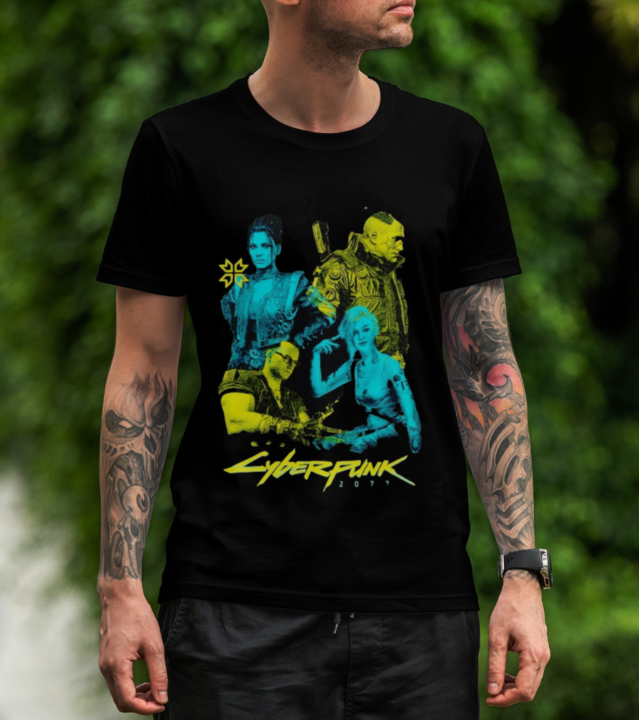 Cyberpunk 2077 Characters And Logo Video Game Merchandise T-Shirt