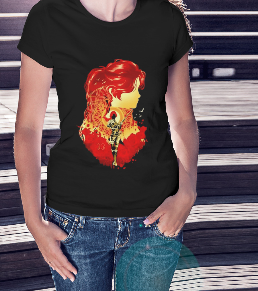 Paintress Expeditioner Red Haired Warrior Emblem 33 Discovery T-Shirt