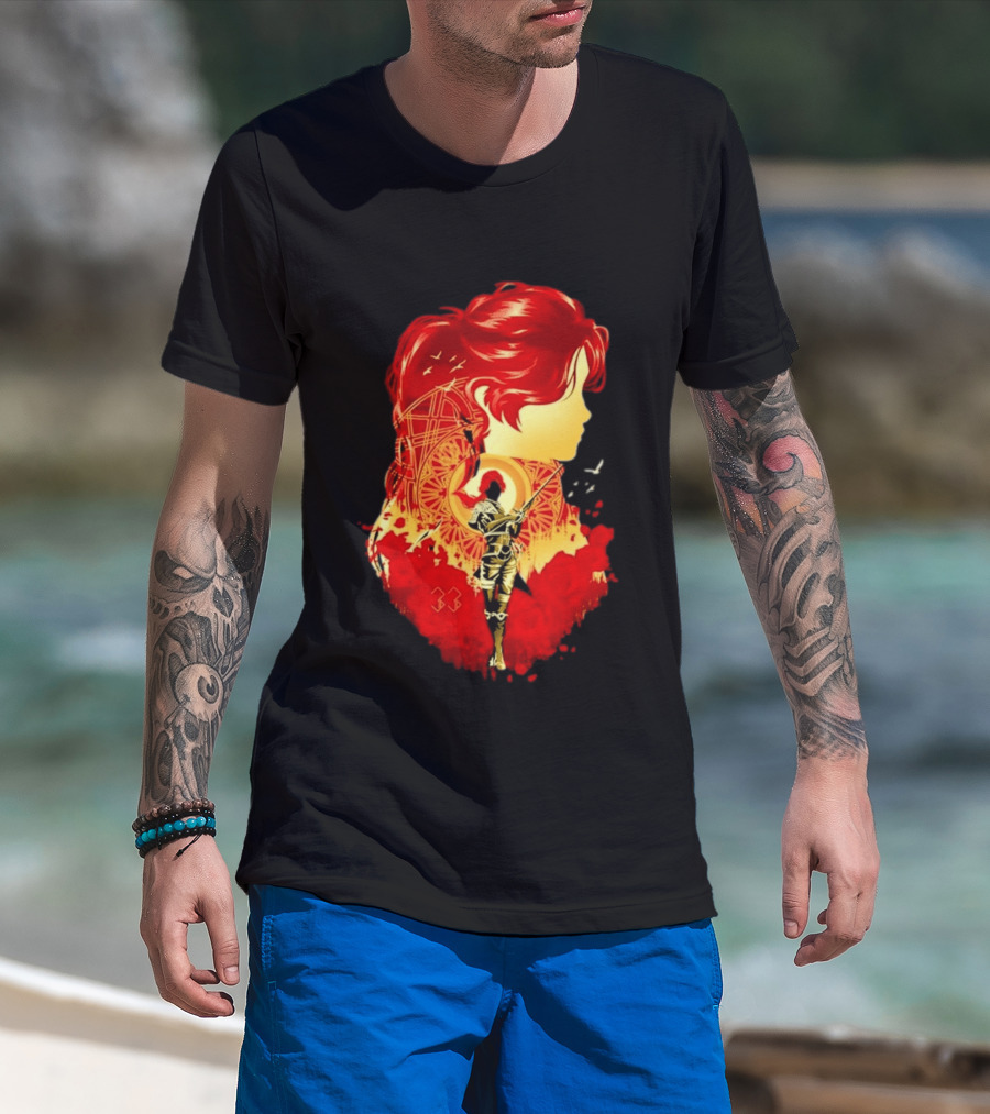Paintress Expeditioner Red Haired Warrior Emblem 33 Discovery T-Shirt