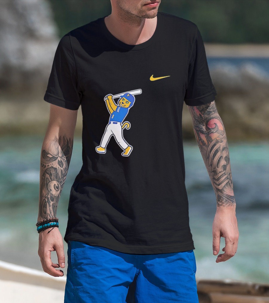 Pittsburgh Panthers Baseball Cartoon Mascot Batter Nike Sportswear T-Shirt