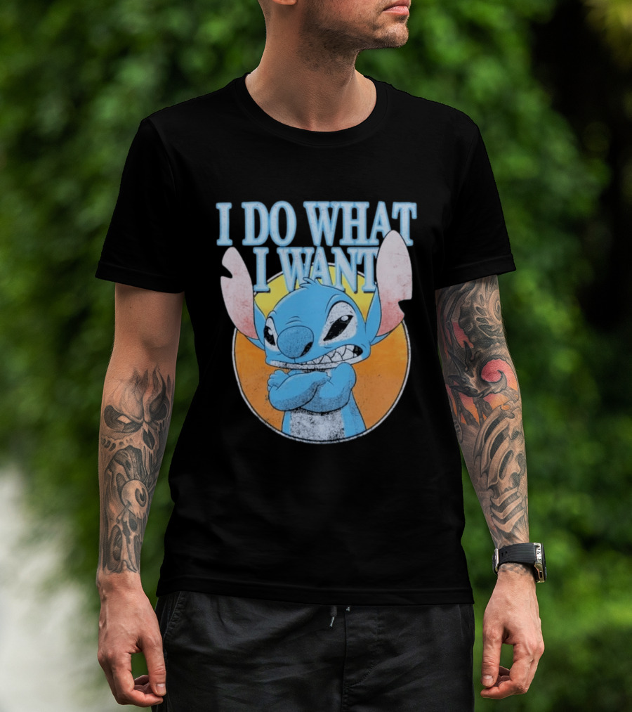 Disney Lilo And Stitch Men's Stitch I Do What I Want Vintage Look T-Shirt