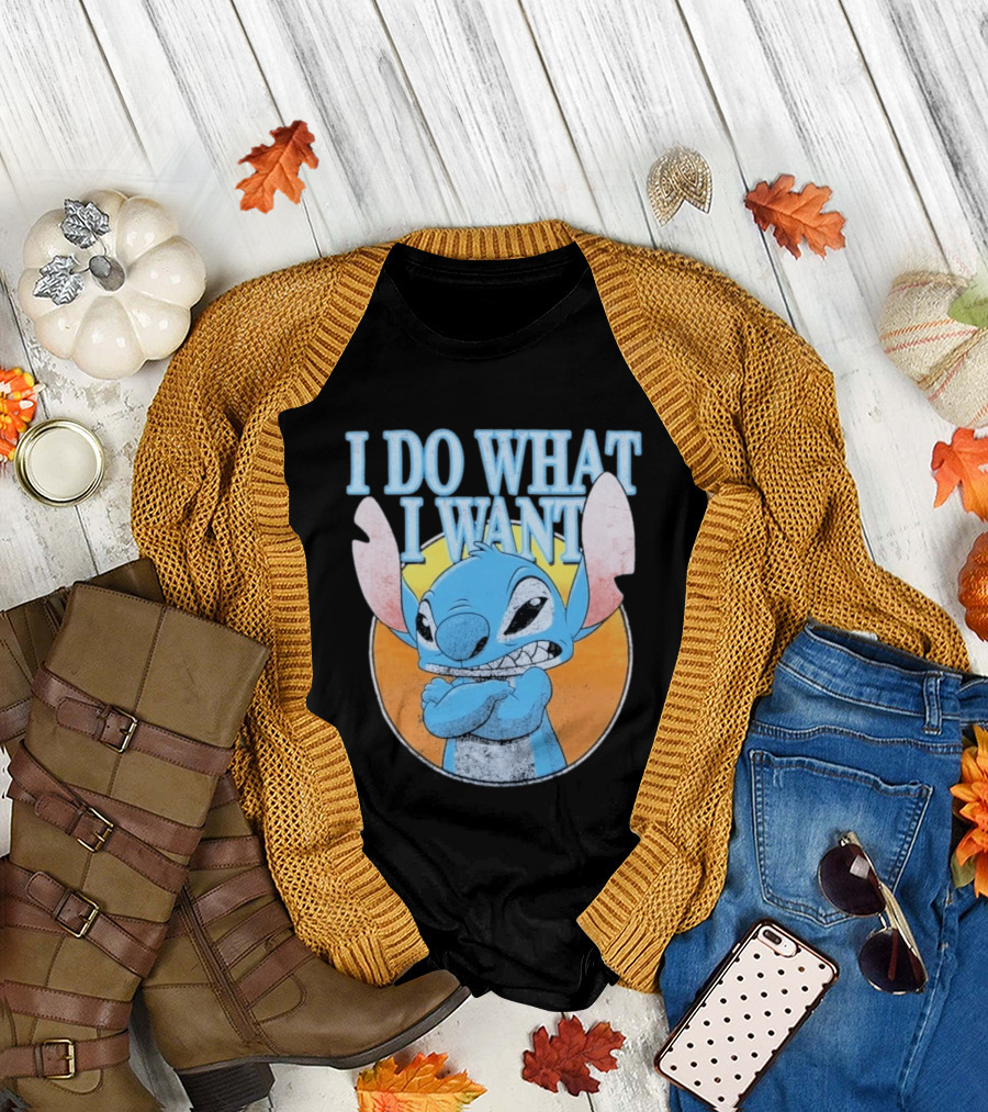 Disney Lilo And Stitch Men's Stitch I Do What I Want Vintage Look T-Shirt
