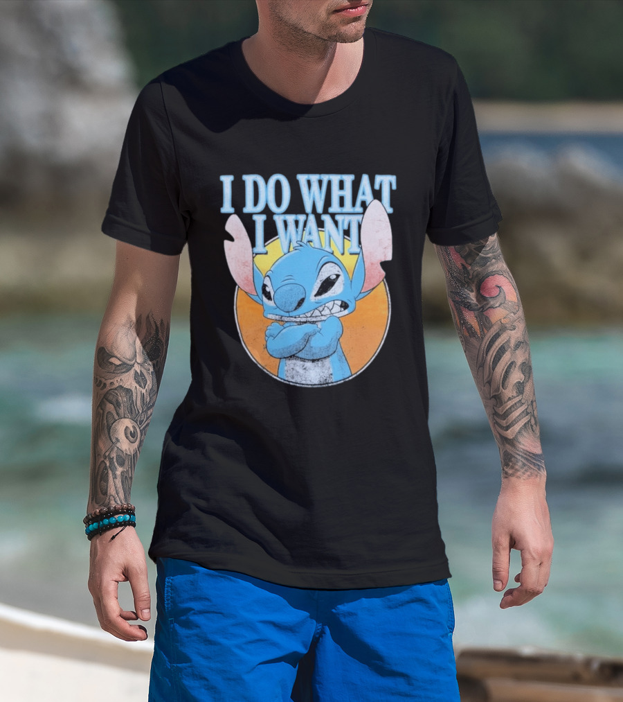 Disney Lilo And Stitch Men's Stitch I Do What I Want Vintage Look T-Shirt