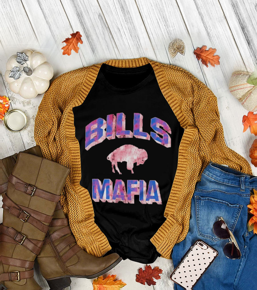 Bills Mafia Distressed Buffalo Bills Football T-Shirt