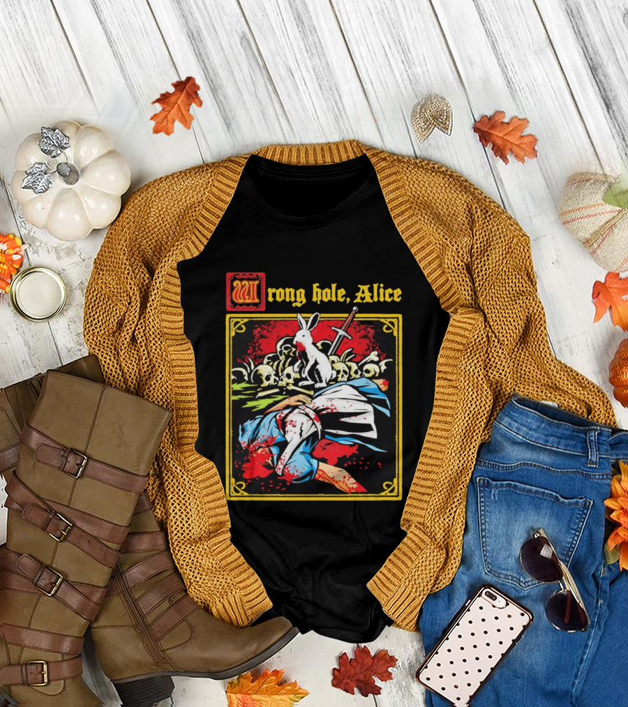 Wrong Hole Alice Killer Rabbit Dark Fantasy T-Shirt