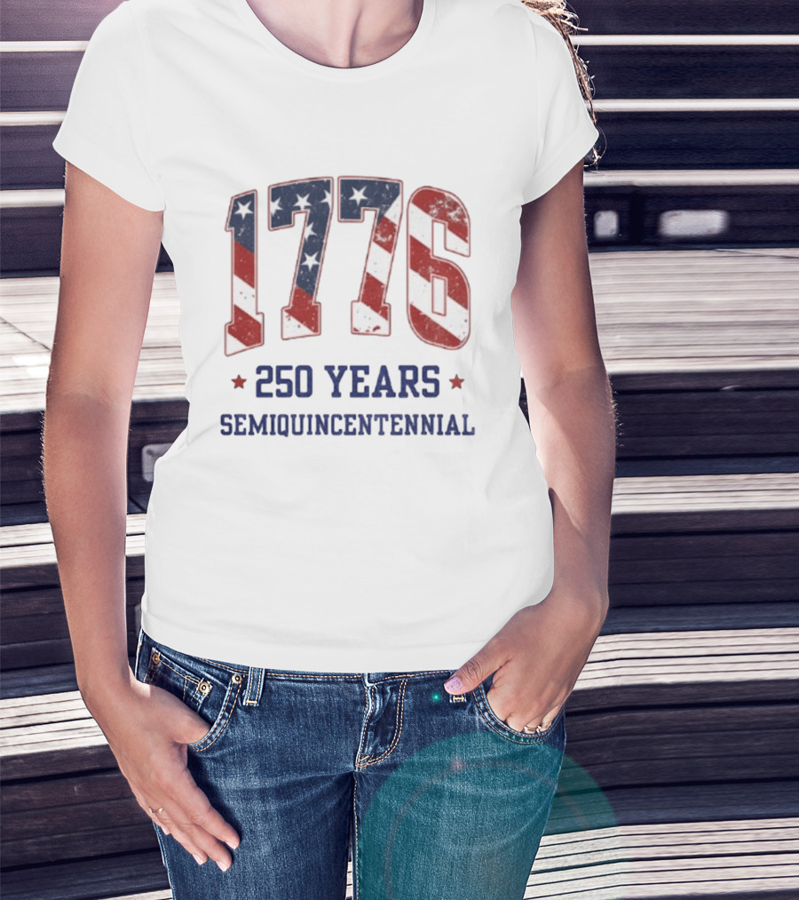 1776 250 Years Semiquincentennial American Flag Celebration T-Shirt