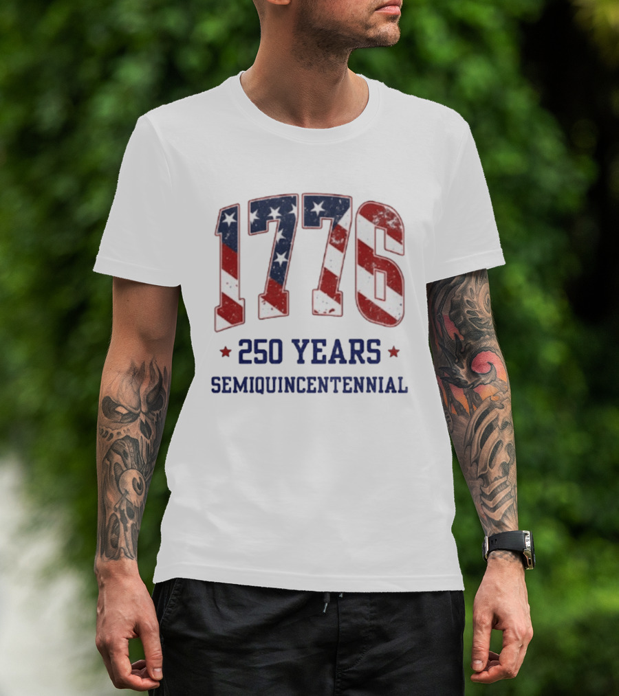 1776 250 Years Semiquincentennial American Flag Celebration T-Shirt