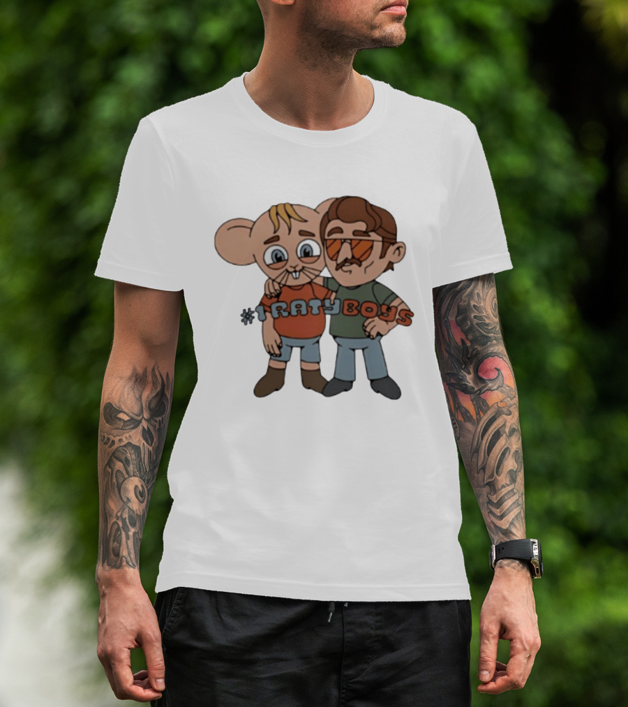 Ratyboys Cartoon Characters With Mouse And Sunglasses Duo T-Shirt