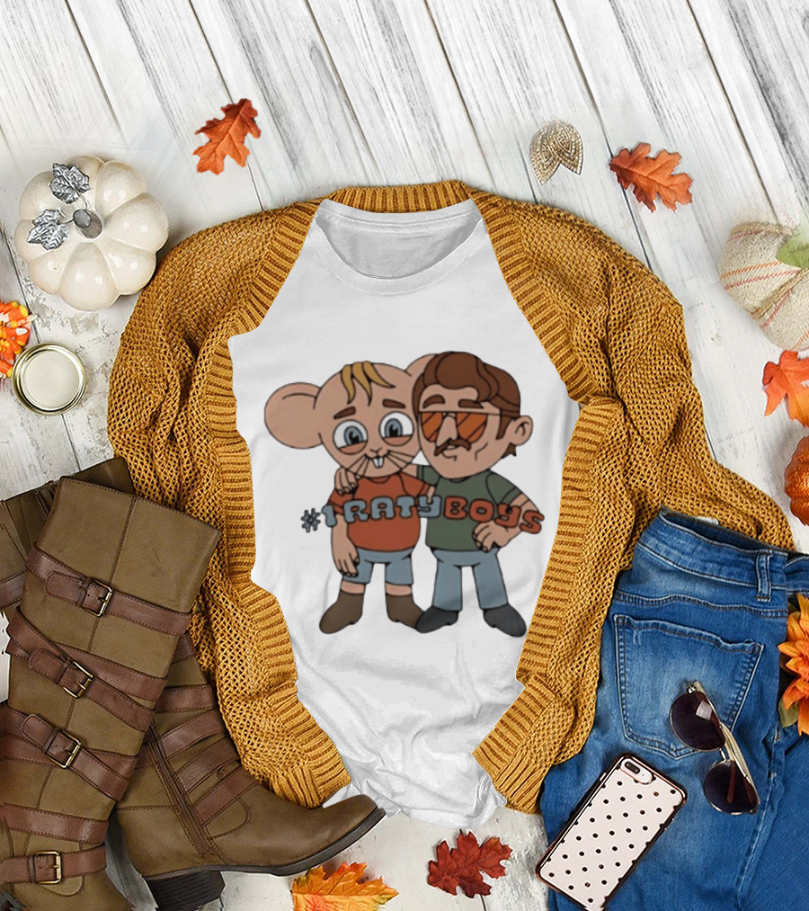 Ratyboys Cartoon Characters With Mouse And Sunglasses Duo T-Shirt