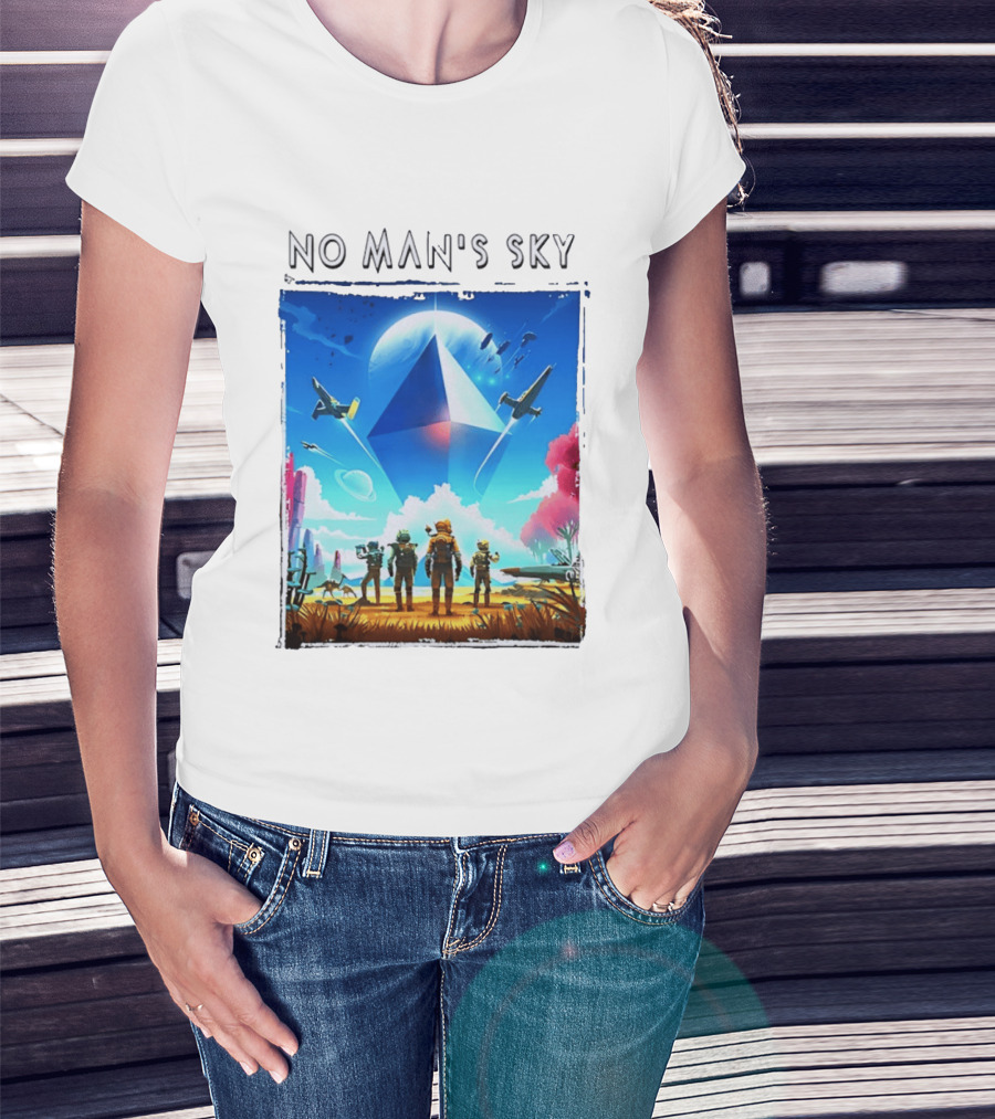 No Man's Sky Adventure With Spacecrafts And Explorers T-Shirt