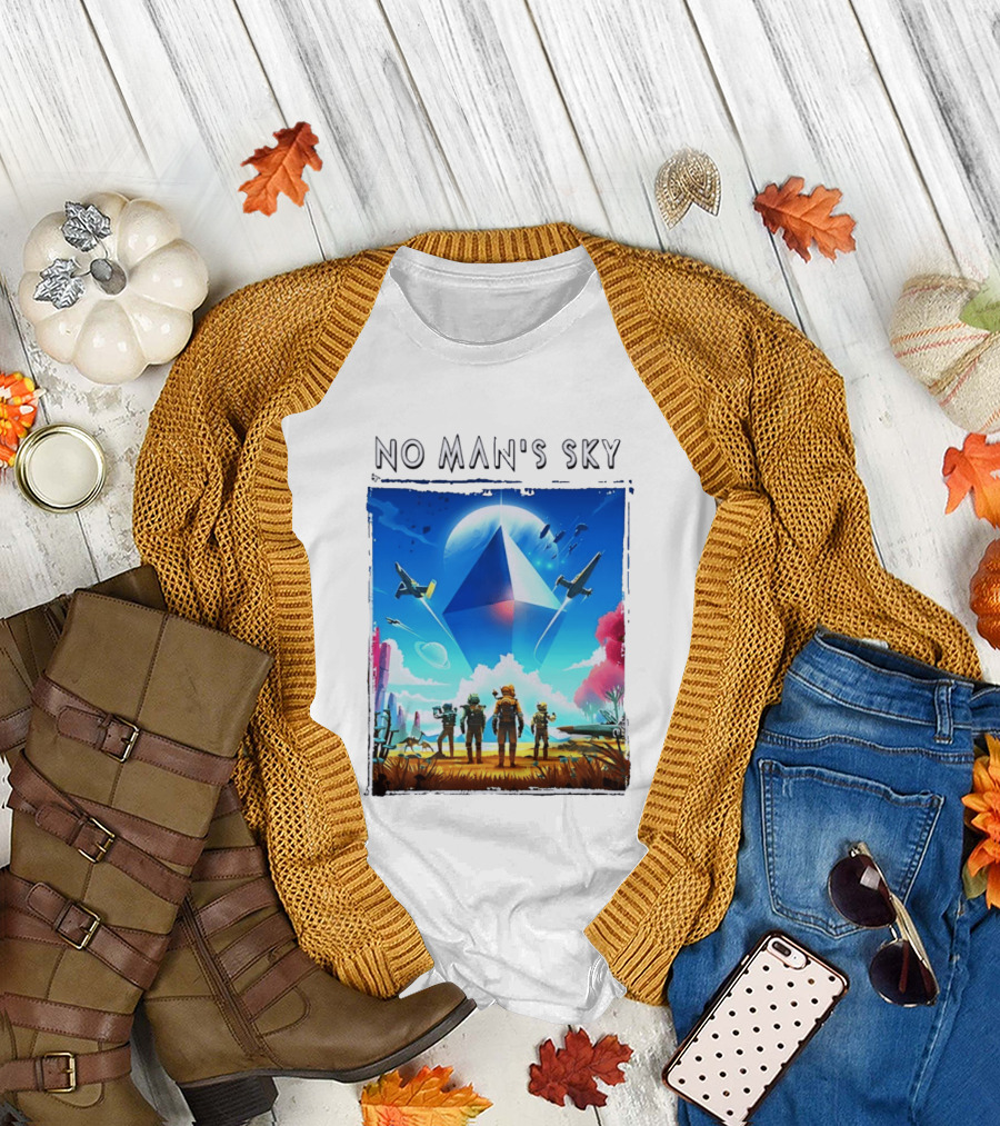 No Man's Sky Adventure With Spacecrafts And Explorers T-Shirt