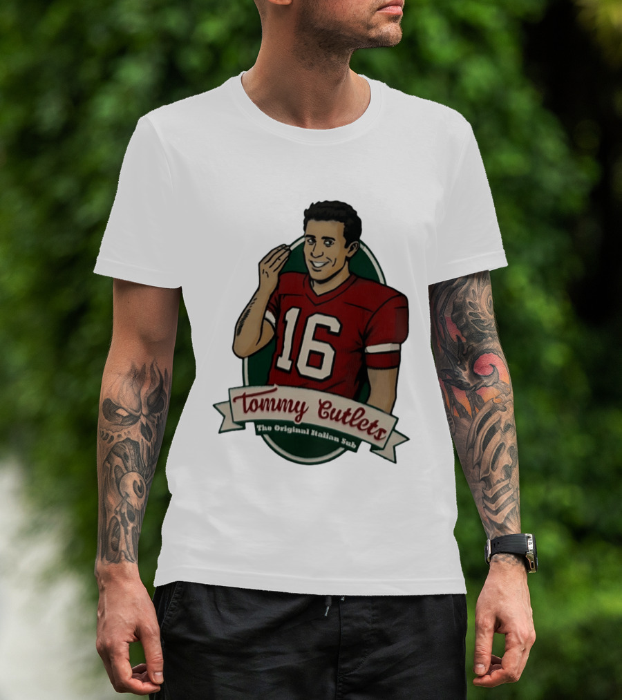 Tommy DeVito 16 Football Jersey Tommy Cutlets The Original Italian Sub T-Shirt