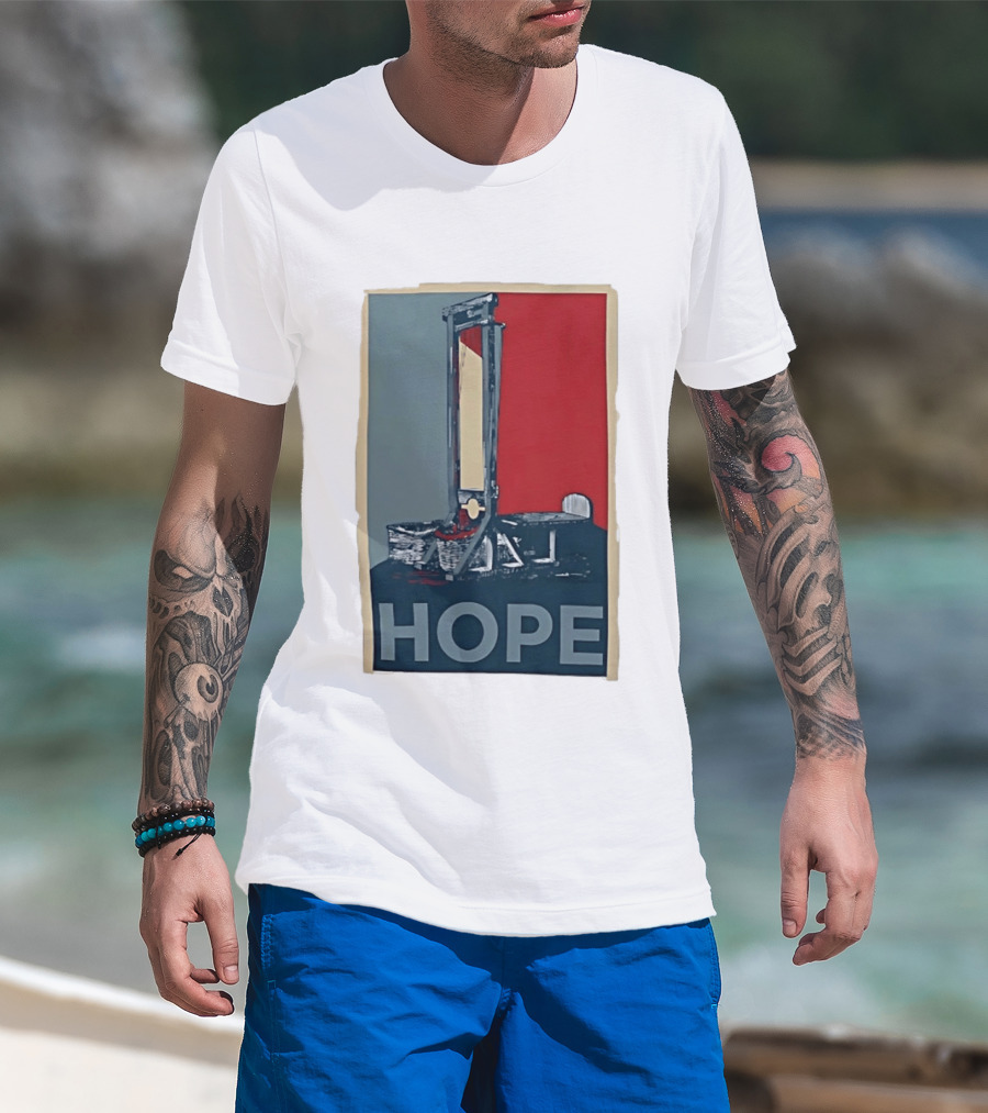 Hope Guillotine Vintage Style Political Icon Concept T-Shirt