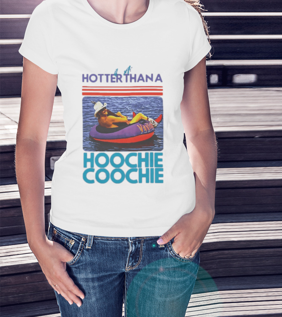 Hotter Than A Hoochie Coochie Lake Float Cowboy Hat T-Shirt