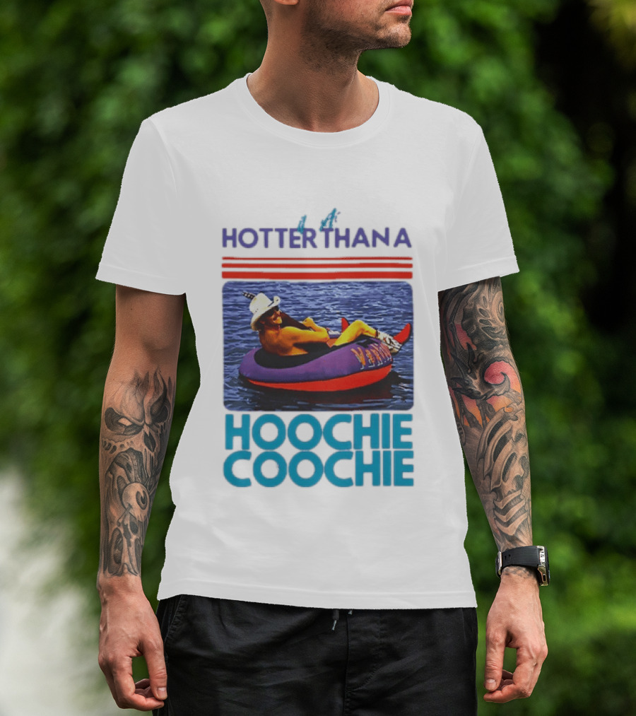 Hotter Than A Hoochie Coochie Lake Float Cowboy Hat T-Shirt