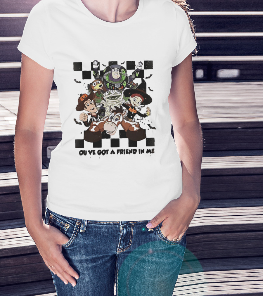 Toy Story Halloween Mashup You've Got A Friend In Me Buzz Woody Jessie Slinky Bullseye T-Shirt