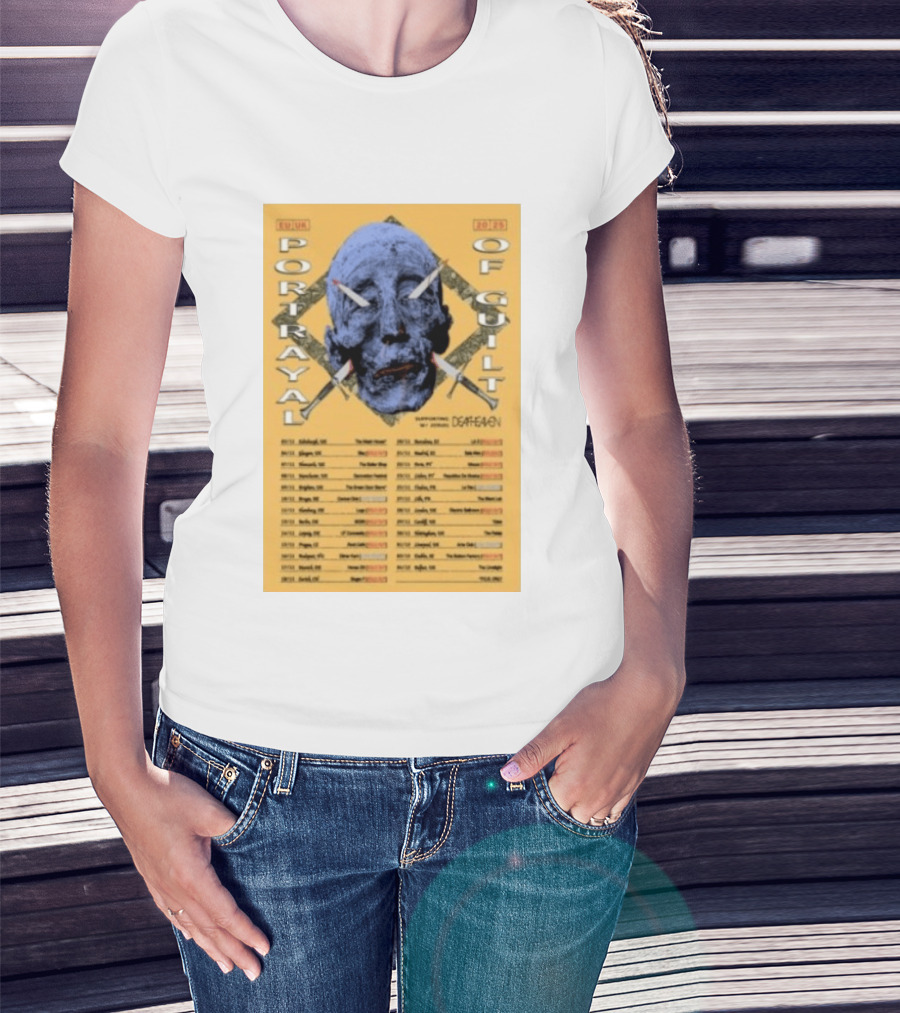 Portrayal Of Guilt Europe Tour 2025 Featuring Deafheaven Dates And Locations T-Shirt