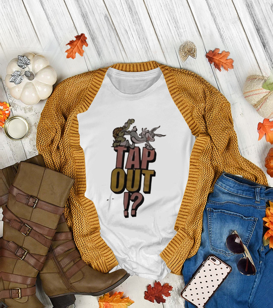 Turtle And Rabbit Tap Out Wrestling Match Showdown T-Shirt