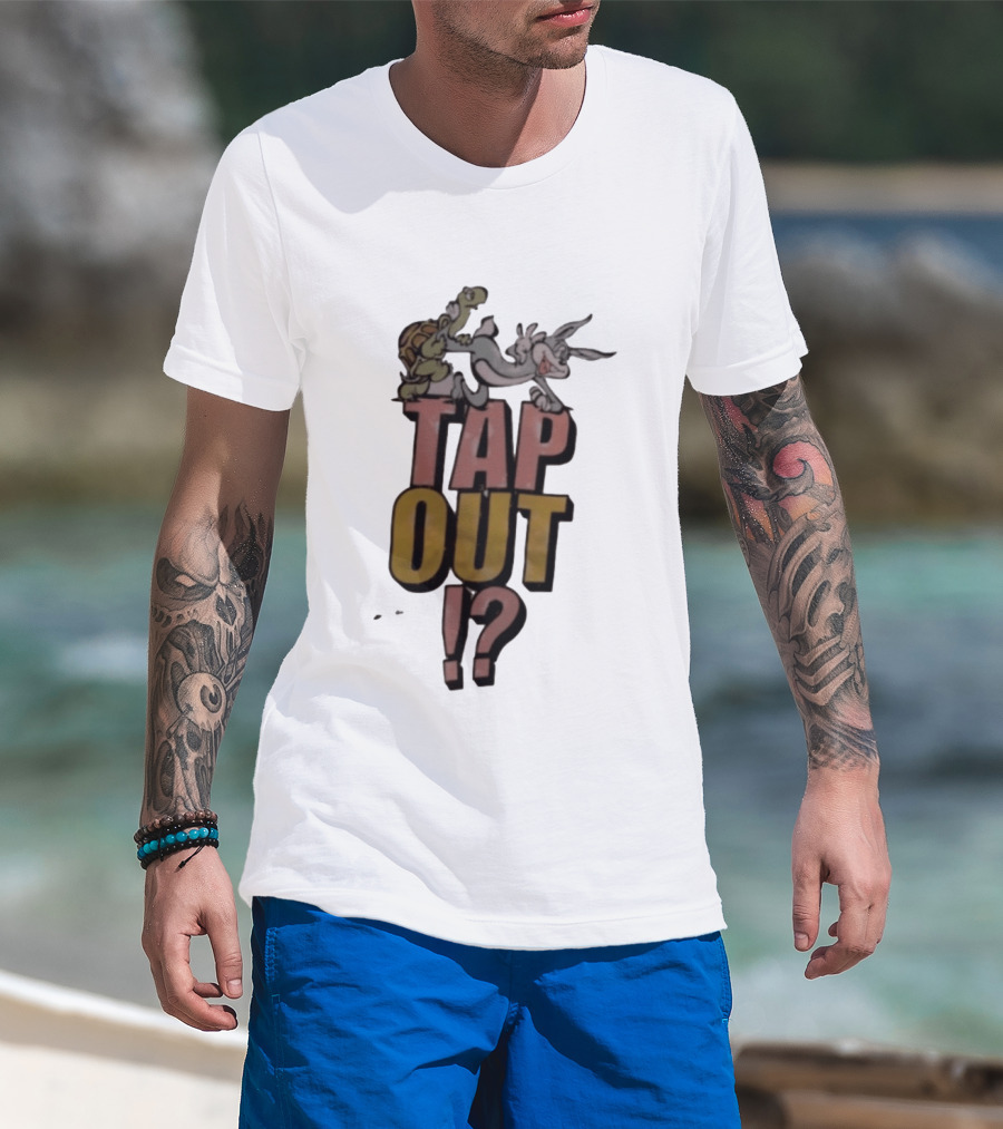 Turtle And Rabbit Tap Out Wrestling Match Showdown T-Shirt