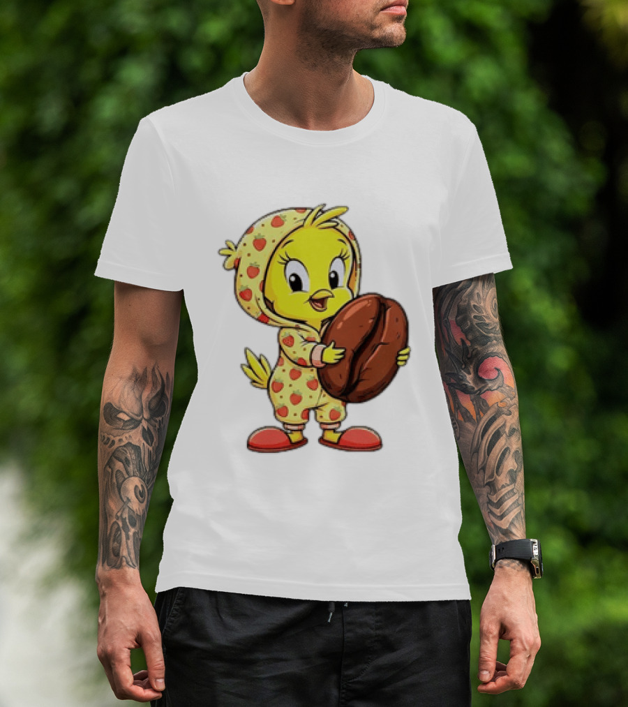 Tweety Coffee I Haven't Lost My Mind Half Of It Just Wandered Off Pajamas With Strawberry Onesie And Coffee Bean T-Shirt