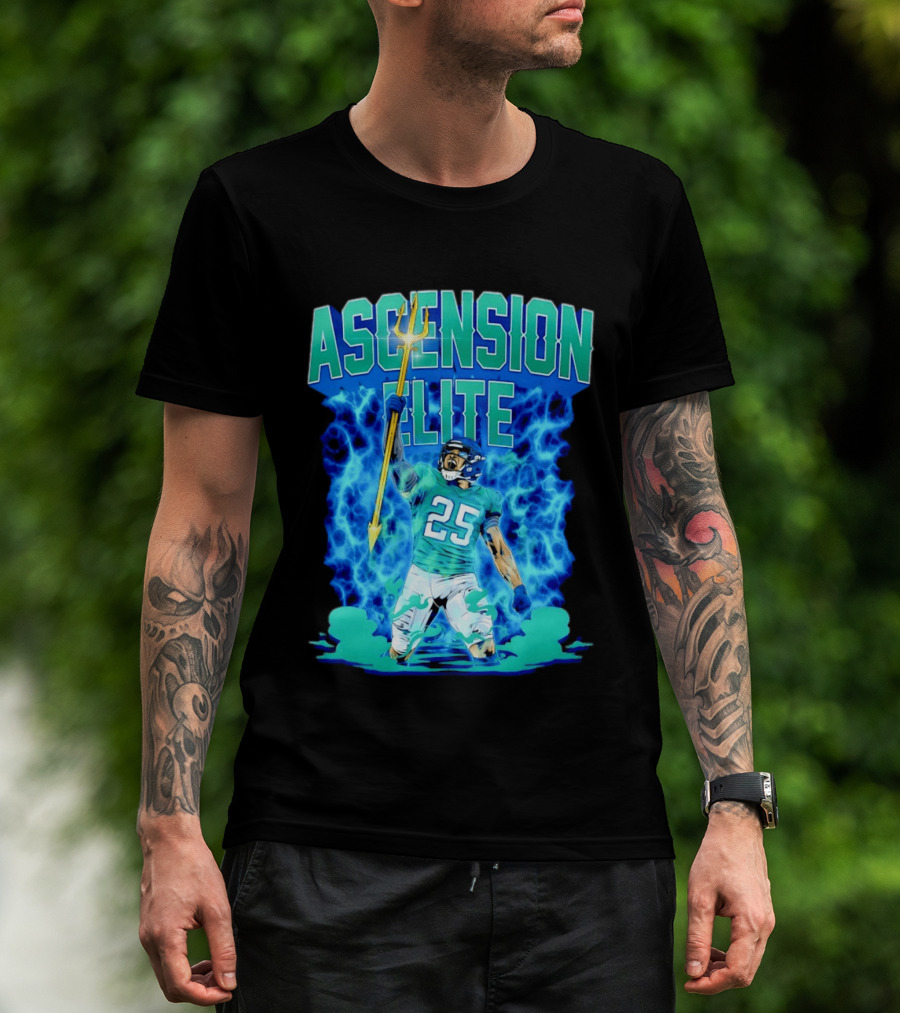 Ascension Elite 25 Football Player Trident Lightning Energy T-Shirt