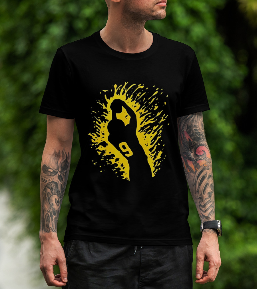 Josh Jacobs Number 9 Football Splash T-Shirt