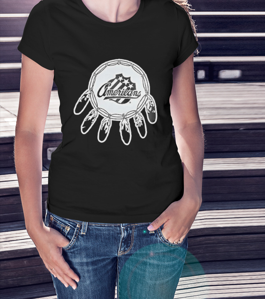 Classic Native American Rochester Americans Amerks Ice Hockey Team T-Shirt