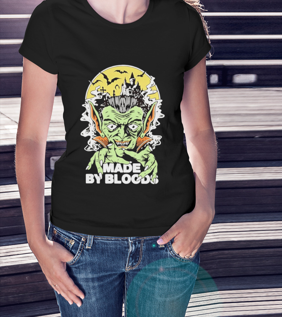 Vampire Halloween Made By Bloods Horror Bats And Haunted Castle T-Shirt