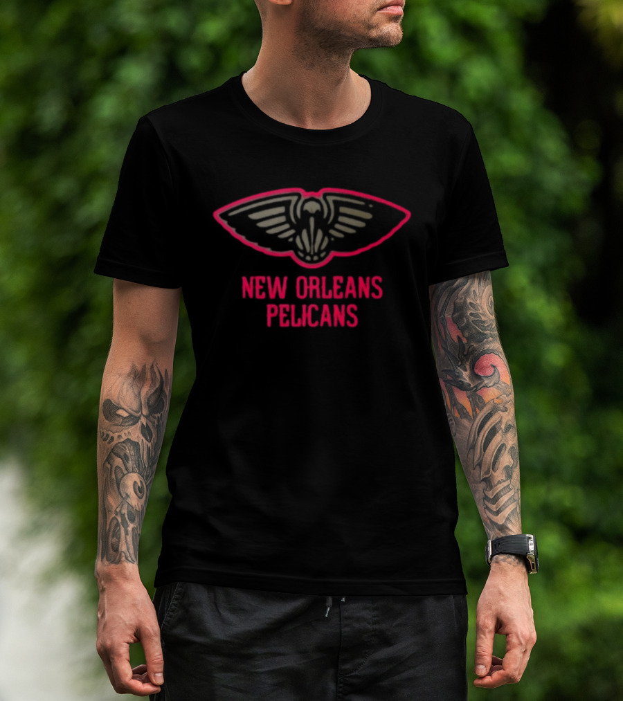 New Orleans Pelicans Highlight Reel Red Outline Basketball Team T-Shirt